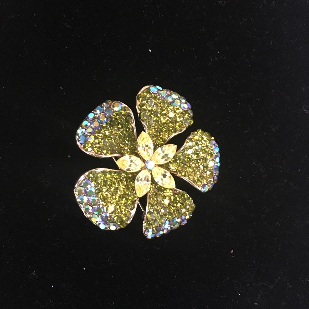 Butler & Wilson green flower brooch